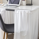 Luxury Plush Dorm Bungee Desk Skirt - White