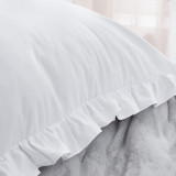 Rainha® Cotton Dutch Euro Pillow - With Ruffled Flange - White