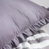 Rainha® Cotton Dutch Euro Pillow - With Ruffled Flange - Taupe Gray