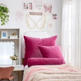 Rainha® Velvet Dutch, Euro & Bolster Pillow Set - Vibrant Pink