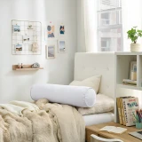 Rainha® Velvet Bolster Pillow - White