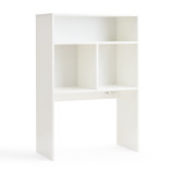 Yak About It® - Extra Depth Cube Dorm Desk Bookshelf with Outlet - White