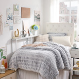 Suprima® Dorm Bedside Console - Single Shelf with Outlet - White