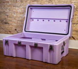 Footlocker Trunk with Wheels and Handle Purple Dorm Decor Space Saving Storage Bins