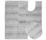 Pin Stripe Bath Mat Set - Platinum Gray (2 Piece Set) Dorm Essentials College Supplies Pin Stripe Bath Mat Set - Platinum Gray (2 Piece Set) Dorm Essentials College Supplies