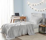 Coral Fleece Sheet Set College Essentials Checklist Gray Dorm Bedding Luxury Full XL Sheets
