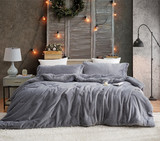 Extra Long Twin Gray Comforter Set Fluffy Faux Fur Bedding Neutral Dorm Decor Ideas College Essentials