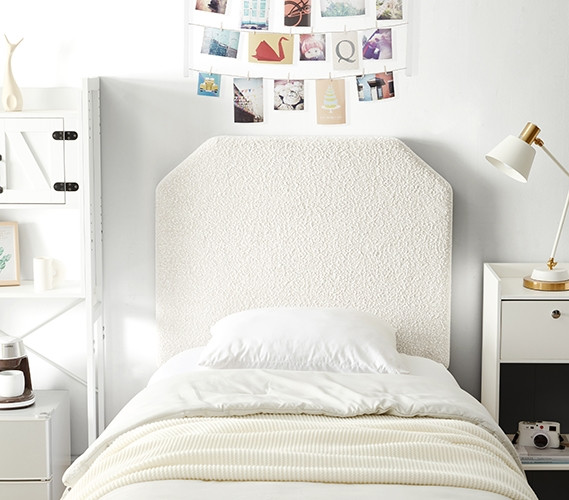 Guy’s Dorm Room Ideas - Black Boucle Twin XL Headboard with Legs - Men ...