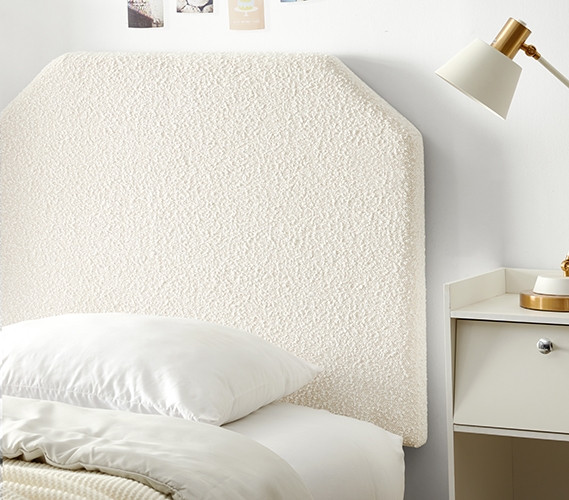 Guy’s Dorm Room Ideas - Black Boucle Twin XL Headboard with Legs - Men ...