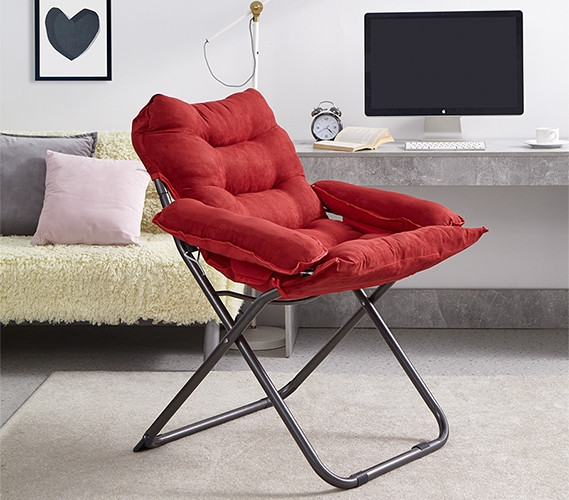 College Club Dorm Chair - Plush & Extra Tall - Ugly Red Dorm Seating ...