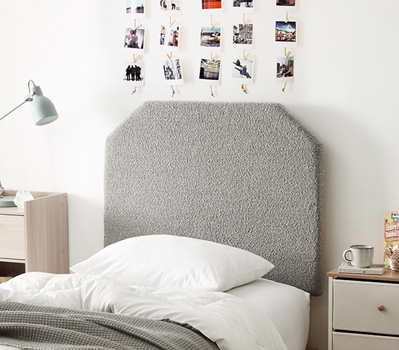 Guy’s Dorm Room Ideas - Black Boucle Twin XL Headboard with Legs - Men ...