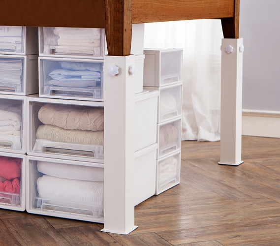 Extra Tall Bed Risers - Maximize Dorm Underbed Storage - Carbon Steel ...
