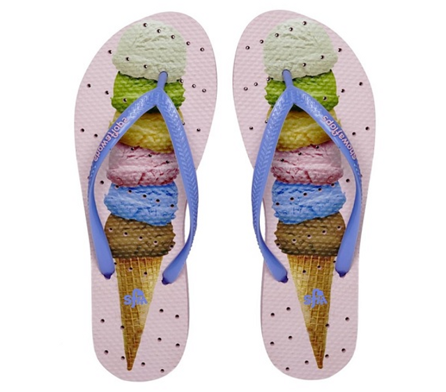 Showaflops - Women's Antimicrobial Shower Sandal - Ice Cream Cone Shower Shoes for College Showaflops - Women's Antimicrobial Shower Sandal - Ice Cream Cone Shower Shoes for College