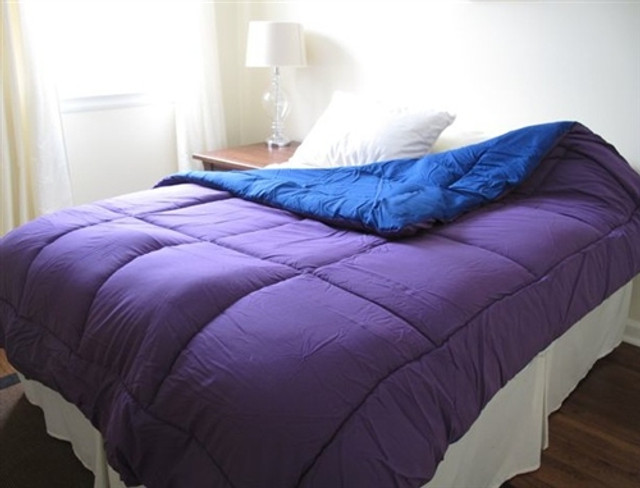 DormCo's Exclusive College Ave - Purple/Blue Reversible College Comforter - Twin XL