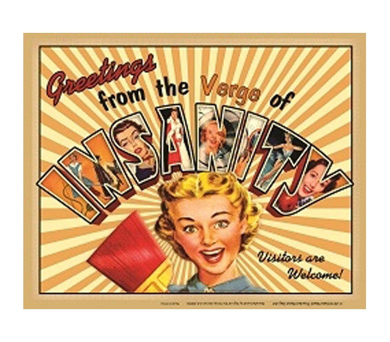 Cheap And Sturdy - Greetings From The Verge Of Insanity - Tin Sign - Vintage Decor