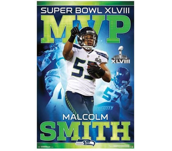 Malcolm Smith - Super Bowl XLVIII Poster - Wall Decor For Dorms