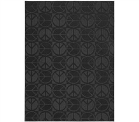 Add Character To Your Dorm - Black Peace Rug - Great For Dorm Floors