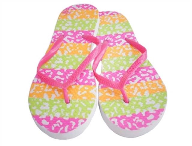 Green, Orange & Purple All In One - Stripes Escape - Shower Sandal