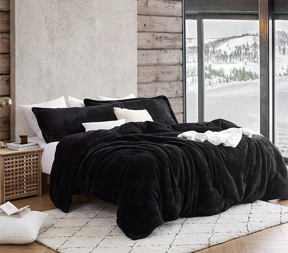 Easy to Match Black Dorm Comforter Original Luxury Plush Full Extra Large Coma Inducer Comforter