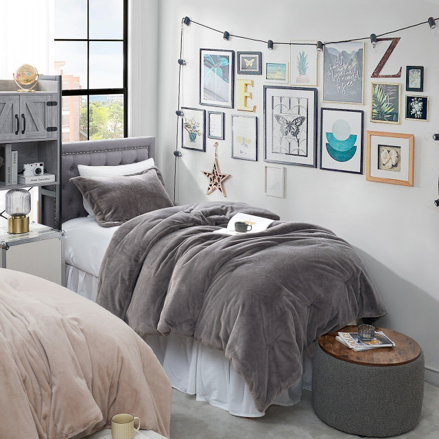 Oversized Bedding for College Apartment Essentials Checklist for Guys Neutral Gray Dorm Room Decor Fluffy Twin Extra Long Comforter Set Oversized Bedding for College Apartment Essentials Checklist for Guys Neutral Gray Dorm Room Decor Fluffy Twin Extra Long Comforter Set