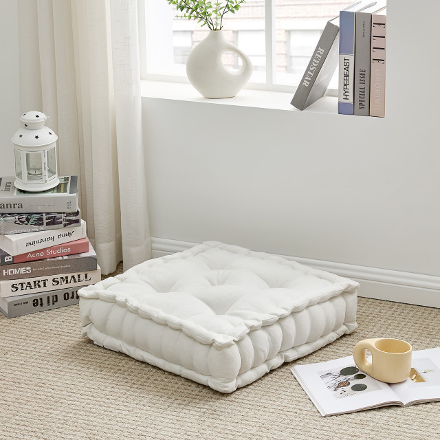 Oversized Floor Pouf Extra Large Cushion White Dorm Room Decor College Seating Pillow Oversized Floor Pouf Extra Large Cushion White Dorm Room Decor College Seating Pillow
