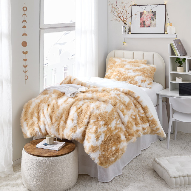 Luxury College Comforter Cozy Brown Cow Print Dorm Room Ideas Twin XL Farmhouse Bedding Set