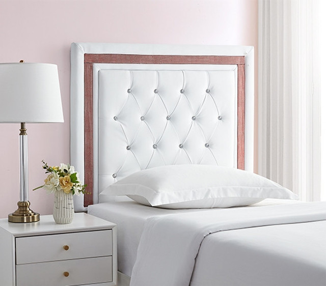 Glam Dorm Room Decor Essentials Pretty Dorm Room Supplies Extra Long Twin Headboard with Crystal Border
