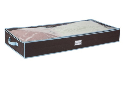 College Dorm Underbed Chocolate & Lt Blue Storage Supplies