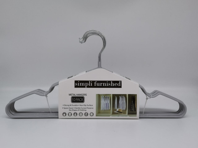 Non-Slip Silver Hangers - Pack of 10