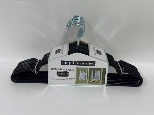 Non-Slip Black Hangers - Pack of 25
