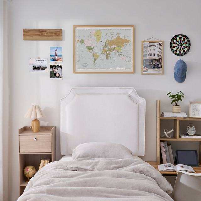 Tavira Allure® Outlet College Dorm Headboard - Corded Raised - White