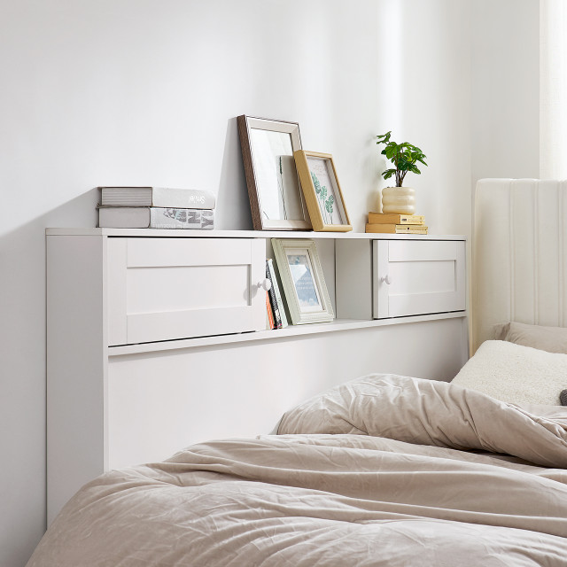 Yak About It® Sliding Door College Dorm Bedside Shelf - White