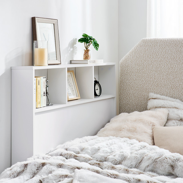 Yak About It® Compact Classic College Dorm Bedside Shelf - White