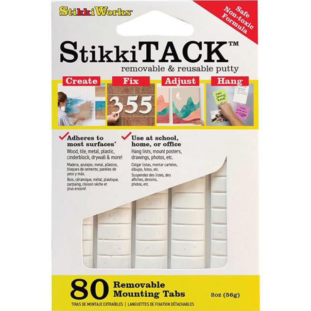 StikkiTACK™ Removable & Reusable Mounting Putty Tabs - 80PC