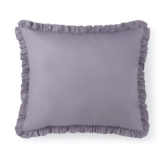 Rainha® Cotton Dutch Euro Pillow - With Ruffled Flange - Taupe Gray