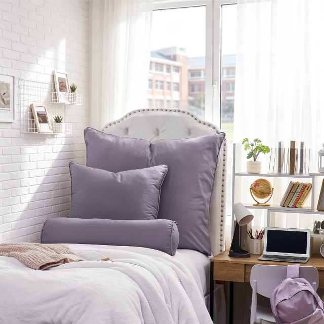 Rainha® Cotton Dutch, Euro & Bolster Pillow Set - Taupe Gray