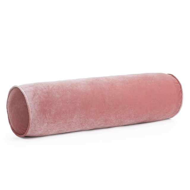 Rainha® Velvet Bolster Pillow - Calm Pink