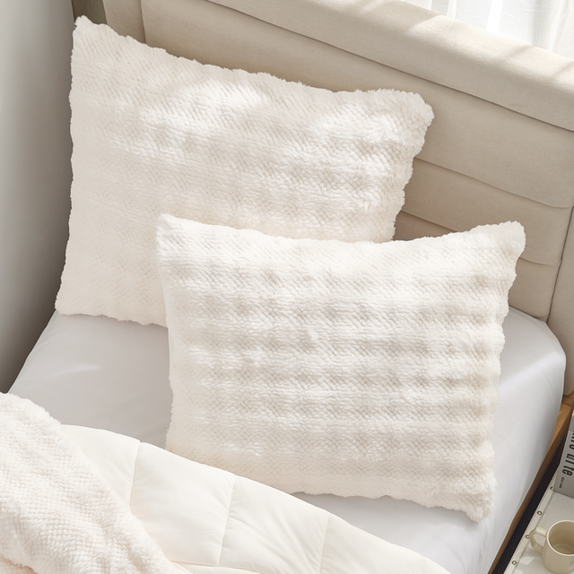 Snowball Honeycomb - Coma Inducer® Standard Sham (2-Pack) - Cream