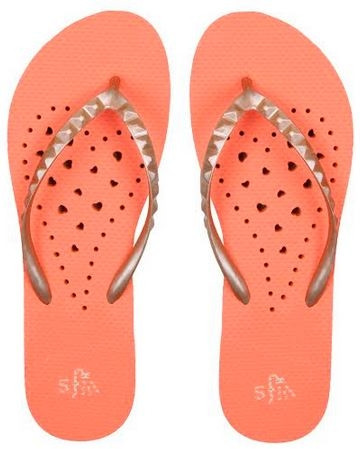 Showaflops - Women's Antimicrobial Shower Sandal - Orange/Gold