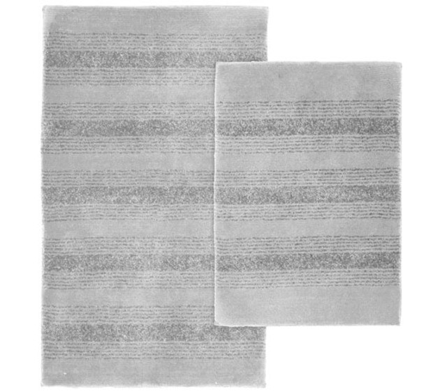 Pin Stripe Bath Mat Set - Platinum Gray (2 Piece Set) Dorm Essentials College Supplies Pin Stripe Bath Mat Set - Platinum Gray (2 Piece Set) Dorm Essentials College Supplies