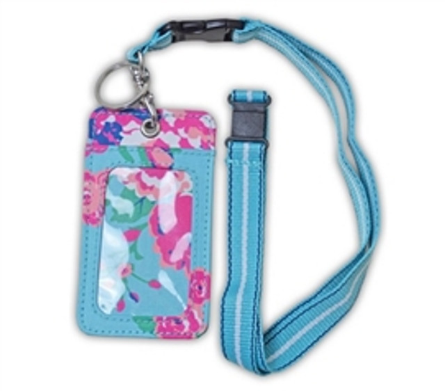Turquoise Geo Gem Student ID Holder - Lanyard Style