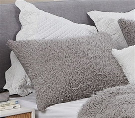 Thick Berber Fleece Plush College Pillow Sham Standard Size Dorm Pillow Cover