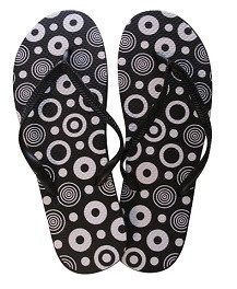 Black and White Circles - Shower Sandal - B&W Shower Footwear
