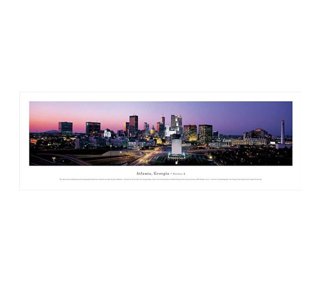Atlanta, Georgia - Twilight Panorama College Wall Decor Dorm Essentials Atlanta, Georgia - Twilight Panorama College Wall Decor Dorm Essentials