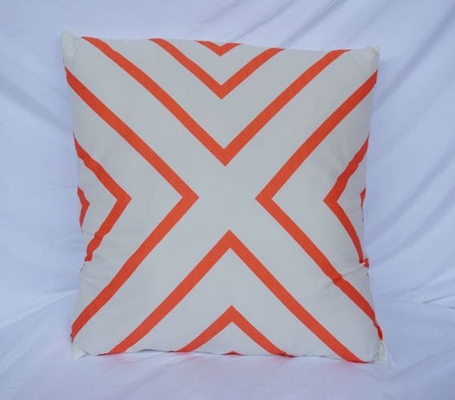 Fusion Coral College Cotton Throw Pillow X Marks the Spot Fusion Coral College Cotton Throw Pillow X Marks the Spot