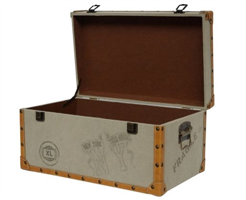Transport All Your Dorm Supplies - Classic Canvas Dorm Room Trunk - Imprints - College Footlockers Are Practical