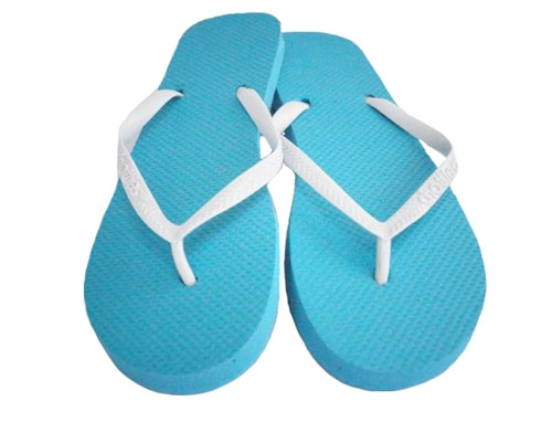 Sea Colored Bathroom Supplies - Aqua/White - Basic Chatties Shower Flip Flop