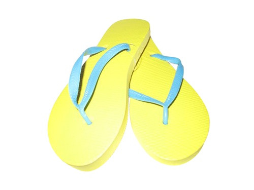 Yellow/Aqua - Basic Chatties Shower Flip Flop College Necessities