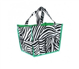 Zebra with Green Trim Dorm Organizer Dorm Essentials Must Have Dorm Items