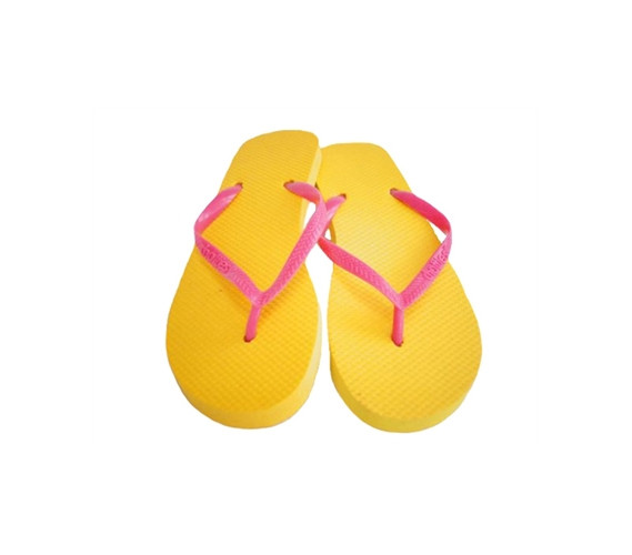 Vibrant Shower Shoes For Any Women - Yellow/Pink Basic Chatties - Shower Flip Flop
